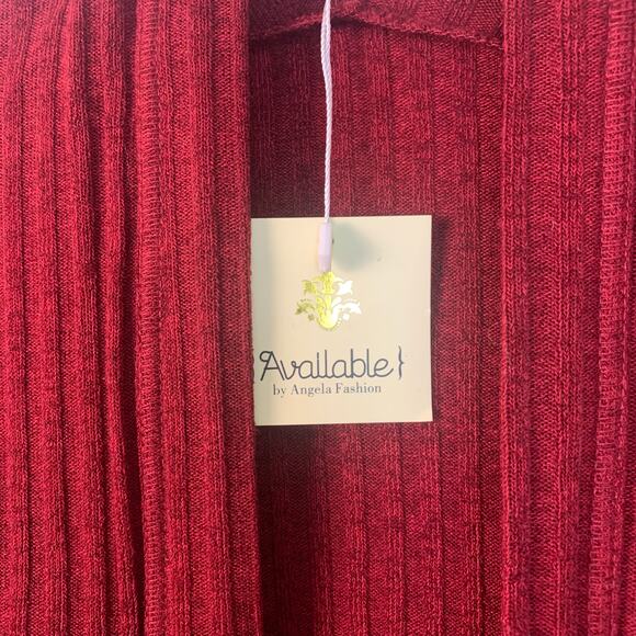Available by Angela Fashions Red Open Cardigan Sweater Small New with tag - Picture 5 of 9
